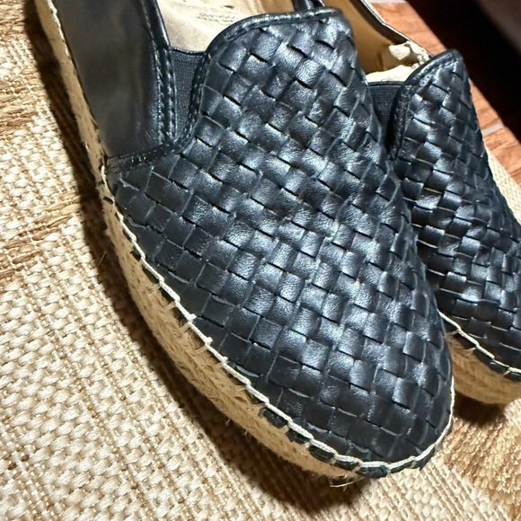 SAM EDELMAN CATHERINE Black Leather Espadrille Platform Flats Loafers US 9.5 EUC - Picture 4 of 9